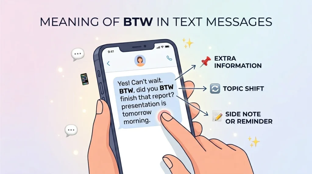 Meaning of BTW in Text