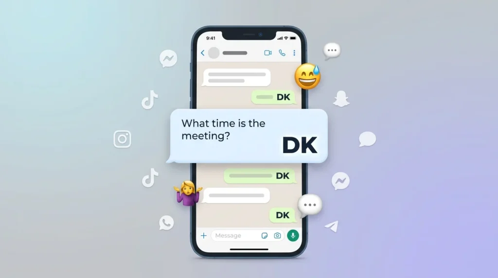 Meaning of DK in Text