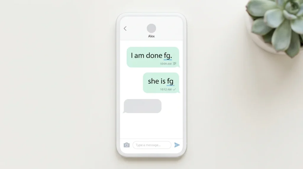 Meaning of FG in Text