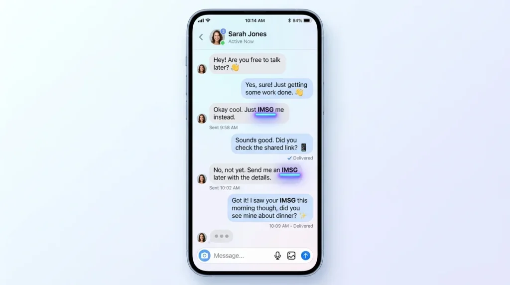 Meaning of IMSG in Text