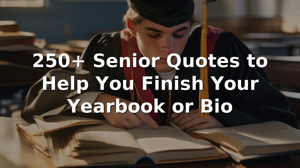 250+ Senior Quotes to Help You Finish Your Yearbook or Bio