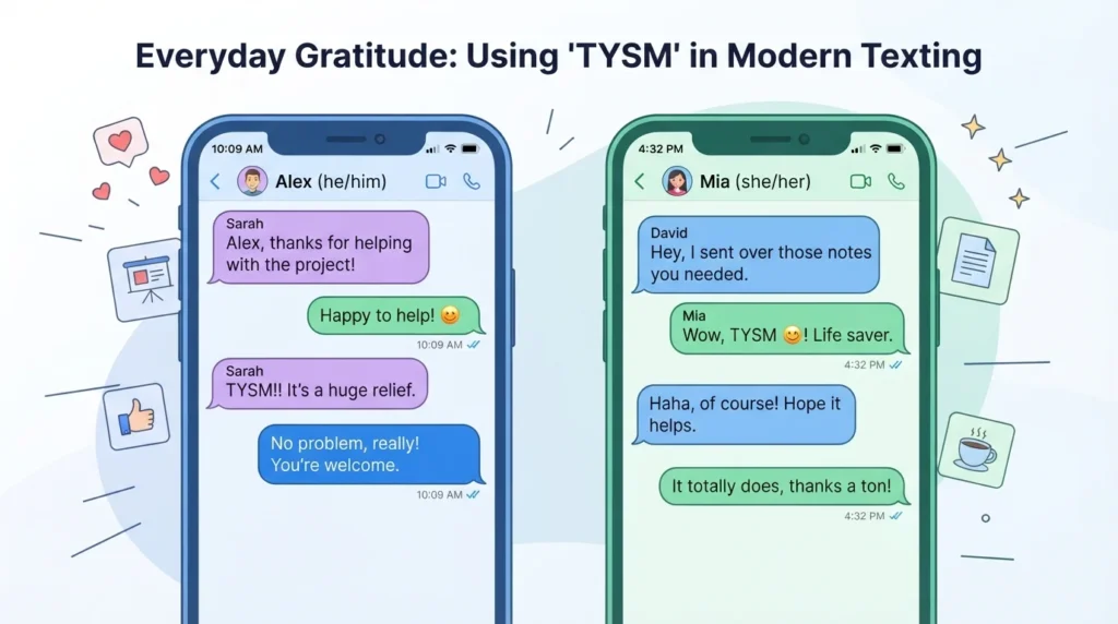 TYSM Meaning in Text From a Girl