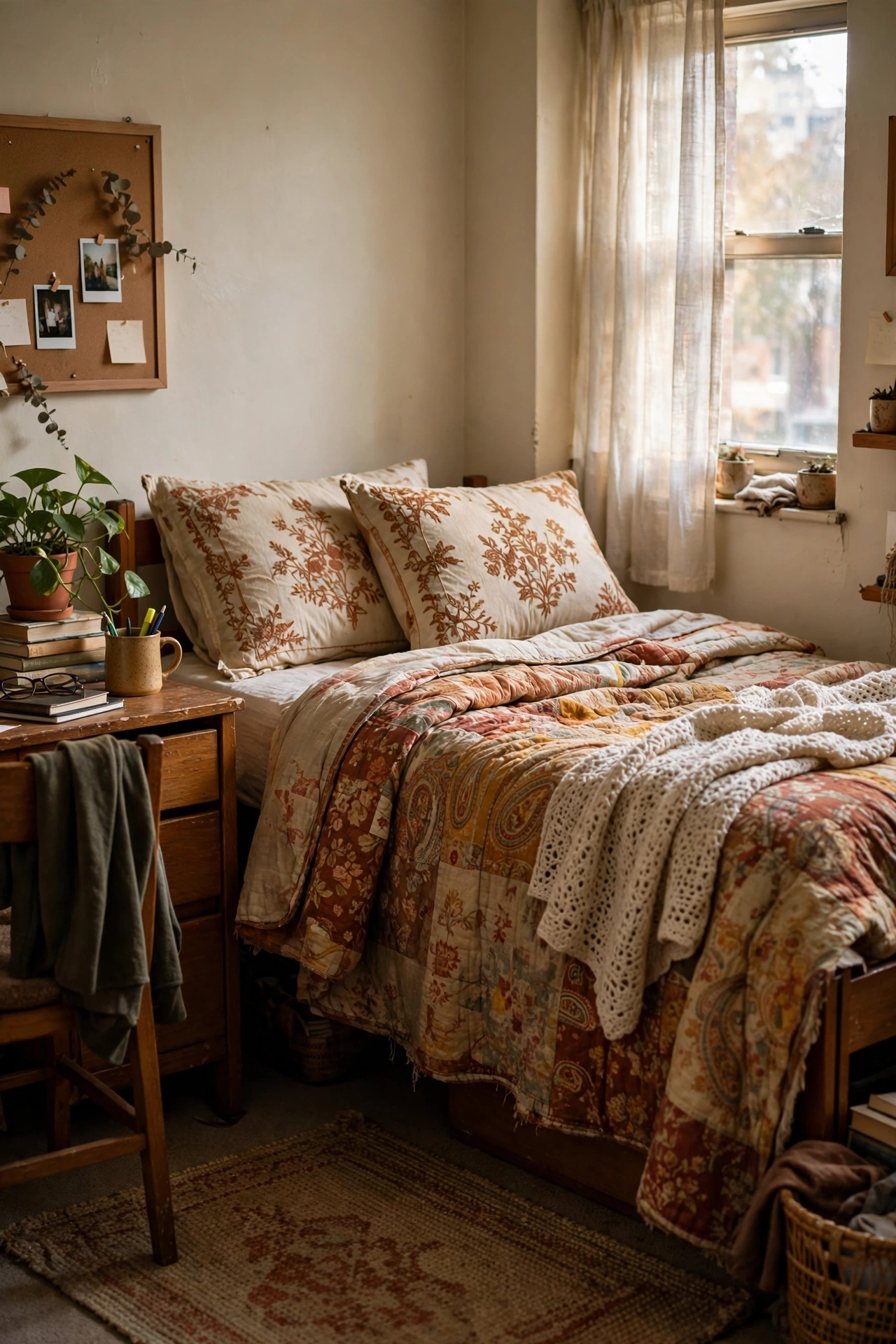 Vintage-inspired patterned dorm bedding ideas with paisley prints